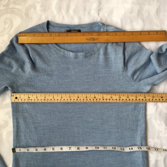 BADGLEY MISCHKA Blue Long-sleeve Merino Sweater, Small - Picture 10 of 14
